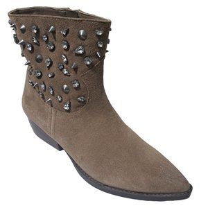 Sam Edelman Women's Suede Studded  Ankle Boots Sand Tan Western 6.5